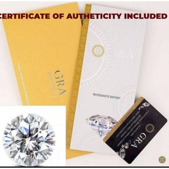 Stunning 1 Ct. Round Genuine Moissanite Solitaire Engagement Ring Sz 8 - Picture 6 of 6